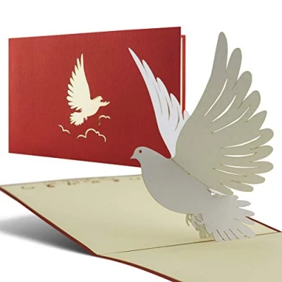 Afbeelding van Diese Klappkarten Doopkaart, pop up, wenskaart voor doop, communie, vormsel, jongens en meisjes, met envelop, 3D uitnodigingskaart, cadeaukaart, eerste beschermengel