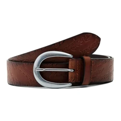 Afbeelding van Desigual Leren Riem Logo Ondas Belt W85 Marron Bruine