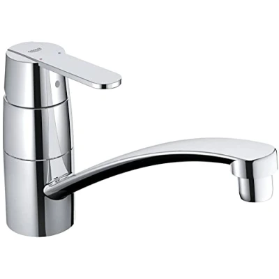 Afbeelding van Grohe get keukenmengkraan blad kraangat eengreeps 152mm hoogte 242mm uitloop laag draaibaar chroom 32891000