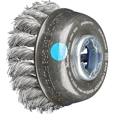 Afbeelding van PFERD 43306037 komborstel getordeerd TBG Ø 80 mm asgat 22,2 mm/X LOCK edelstaaldraad 0,50 haakse slijpmachines