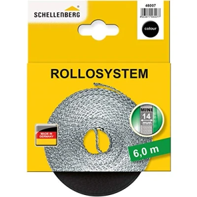 Afbeelding van Schellenberg 46007 Rolluikband Mini 14 mm, 6 m, zwart
