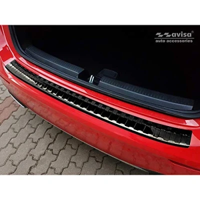 Afbeelding van Avisa Zwart RVS Achterbumperprotector passend voor Mercedes A Klasse W177 HB 2018 incl. AMG &amp; EQ &#039;Ribs&#039;