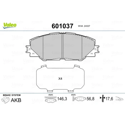 Afbeelding van Valeo Remblokset 601037