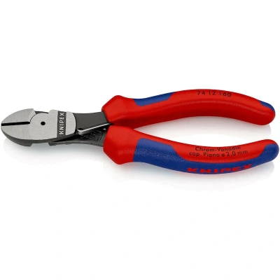 Afbeelding van Knipex kracht zijsnijtang met meer componentengrepen zwart geatramenteerd gepolijst 160 mm snijkant facet 74 12