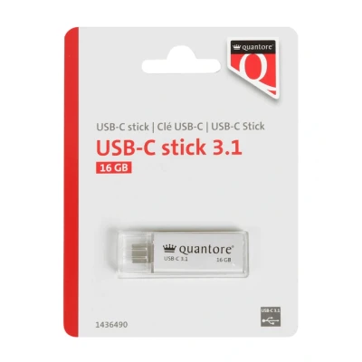 Afbeelding van USB stick Quantore C 16GB 3.1 zilver
