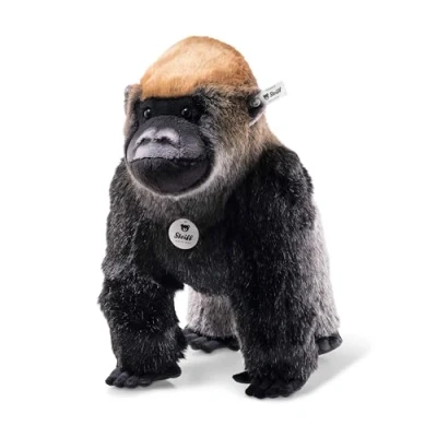Afbeelding van Steiff knuffeldier Boogie Gorilla, schattig met kunststof ogen, kinderen, jongens en meisjes, pluche dier, 35 cm, zwart, 062223