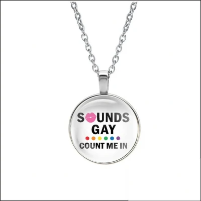 Afbeelding van Ketting Glas Sounds Gay Count Me In