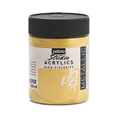 Afbeelding van Pébéo acryl Fine Studio Acrylics acrylverf metallic goud IRIDESCENT 500ml
