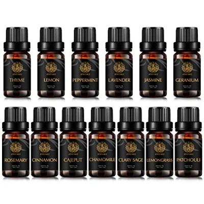 Afbeelding van Aromatherapie lavendel etherische oliën set voor diffusor, 13 x 10 ml therapeutische klasse rozemarijn olie kit thuis, 100% pure cajeput kaneel, jasmijn, citroenoliën.