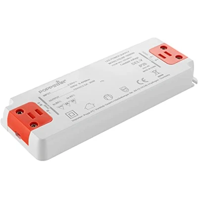 Afbeelding van Poppstar Slim Trafo 12 V (voor 0,3 tot 30 Watt LEDs) Ultra Vlakke LED Transformator 230V AC / 12V DC 2,5A
