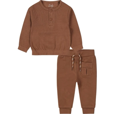 Afbeelding van Dirkje Kledingset Broek Bruin met koord Sweater Maat 74