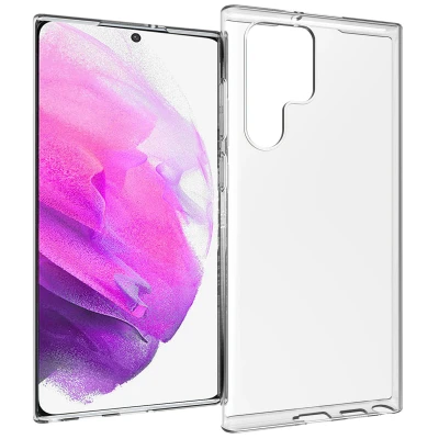 Afbeelding van Samsung Galaxy S22 Ultra Hoesje Siliconen en TPU (zacht) Accezz Softcase/Backcover Transparant Telefoonhoesje