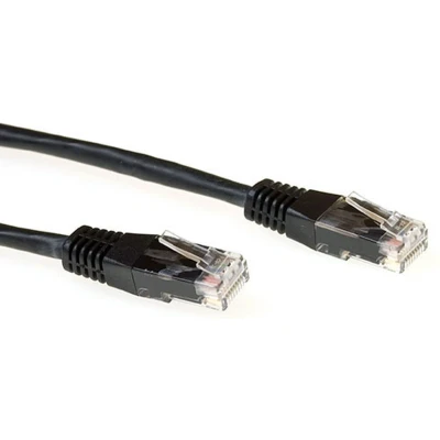 Afbeelding van ACT 1,00m Cat6a UTP 1m U/UTP (UTP) Zwarte Netwerkkabel (U/UTP, CAT6a, 1 m),