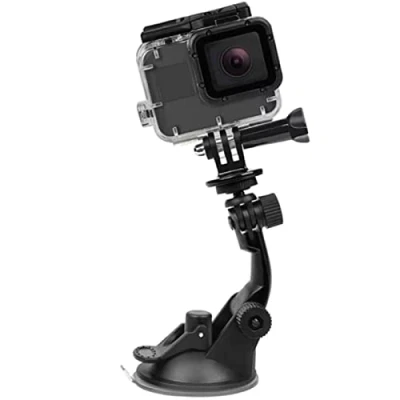 Afbeelding van TEKCAM Zuignaphouder Suction Cup Mount, actiecamera, krachtige zuignaphouder, compatibel met GoPro Hero 12, 11, 10, 9, 8, AKASO Insta360 DJI Osmo, geschikt voor voorruiten en ramen