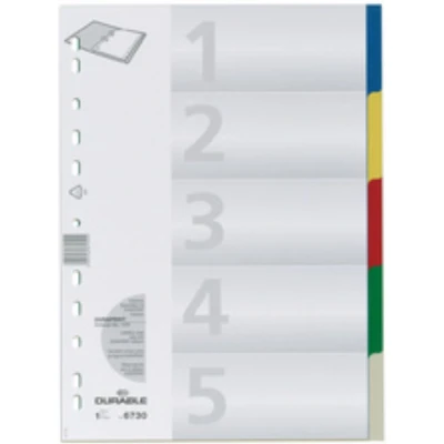 Afbeelding van Durable Tabbladen A4 20 delig gekleurde tabs en voorblad PP