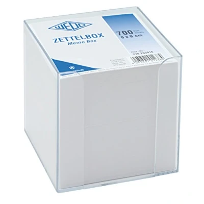 Afbeelding van Wedo 2702650 Kunststof memoblok met vellen papier 9,5 x cm Transparant