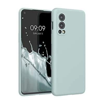Afbeelding van kwmobile telefoonhoesje geschikt voor OnePlus Nord 2 5G Hoesje met siliconen coating Smartphone case in cool mint