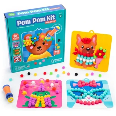 Afbeelding van Learning Resources Pompon Set, speelgoed voor 5 jarige meisjes en jongens, knutselen kinderen, herbruikbare set met 16 activiteiten, meer dan 1000 stuks