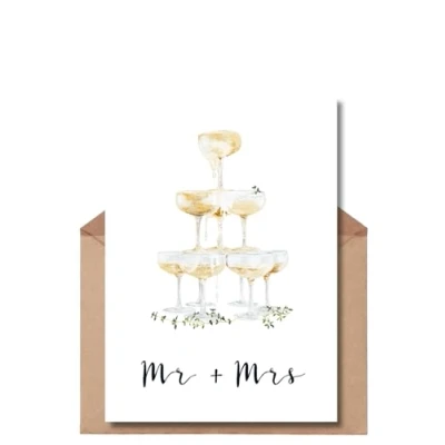 Afbeelding van The Life Barn Ansichtkaart met envelop &quot;Alles Liebe Glückwunschen für Wedding Mr + Mrs Card