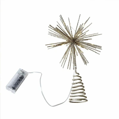 Afbeelding van LOBERON LED kerstboompiek Quérillane goudkleurig