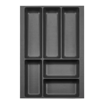 Afbeelding van ORGA BOX 2 Besteklade diepte: 461 x breedte: 309 mm antraciet met canvas structuur voor 40 cm Nobilia lade tot 07/2012 (AUB UW BINNENWANDEN METEN!)