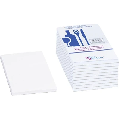 Afbeelding van Baier &amp; Schneider Notitieblok horeca, plakbinding, 70 g/m², 75 x 140 mm, wit 10 50 vellen
