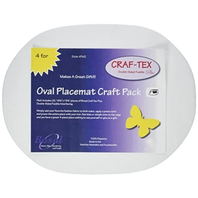 Afbeelding van Bosal Craf Tex ovale placemat knutselpakket, 4 stuks, wit