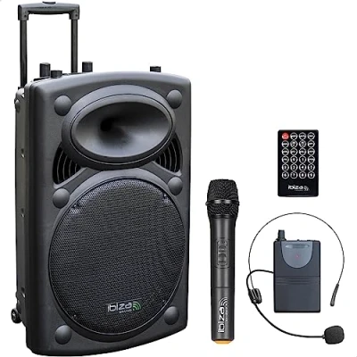 Afbeelding van Ibiza Sound PORT15UHF BT mobiele bluetooth luidspreker 800W