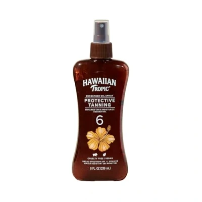 Afbeelding van Hawaiian Tropic, Island Tanning, Sunscreen Oil Spray, SPF 6 uvb 236 ml