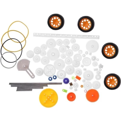 Afbeelding van Allecto Plus Plastic Gears Set voor Speelgoed Auto Accessoires 78 Stuks DIY met Riem Bussen en Katrol Rack Geschikt As Ontdekbaar Plezier