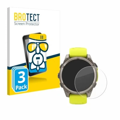 Afbeelding van BROTECT Glas Screen Protector voor Garmin Fenix 8 Solar (47 mm) (3 Stuks) Schermbeschermer [9H Hardheid, Beschermglas Folie niet Gehard Glas]