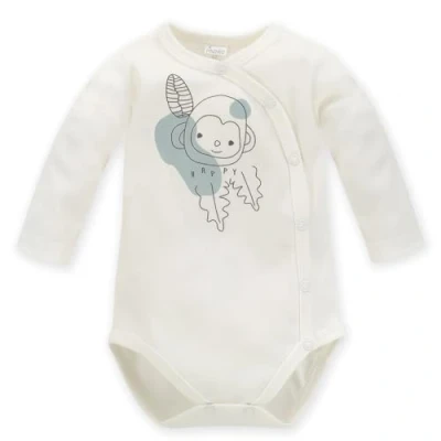 Afbeelding van Pinokio Bodysuits voor babyjongens, lange mouwen, buttoned ondergoed, Ecru Fox, 74 cm