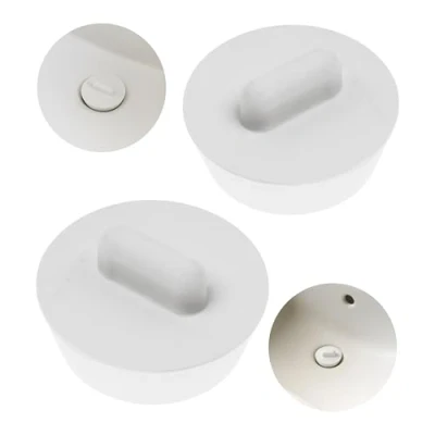 Afbeelding van Universele stop, 2 stuks, in wit, Ø 32 op 26,5 mm bovenkant aan onderkant, rubberen afvoerstop voor 1 1/8 inch ventieldopjes, afvoerstop, wastafel badkuipstop