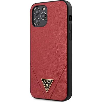 Afbeelding van Guess Saffiano V Stitch Back Case Geschikt voor Apple iPhone 12 Pro Max (6.7&quot;) Rood