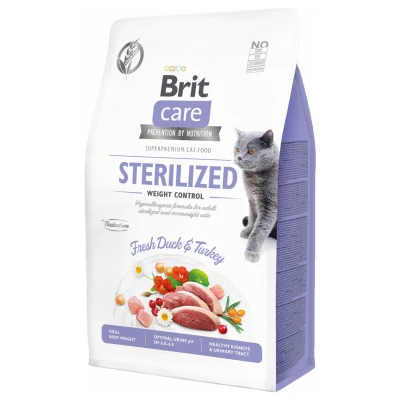 Afbeelding van Brit Sterilized Weight Control Eend&amp;Kalkoen Kattenvoer 400 g