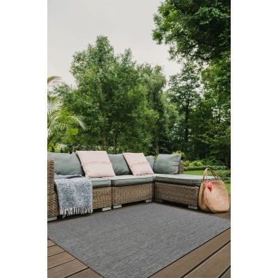 Afbeelding van Brussels Uni Buitenkleed Effen Indoor &amp; Outdoor Vloerkleed Tuinkleed, Balkonkleed Zilver Grijs 140x200 cm Rechthoek Polypropyleen