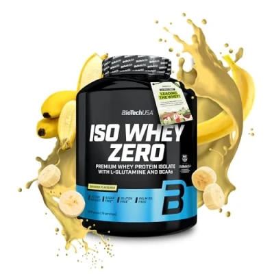 Afbeelding van BioTechUSA Iso Whey Zero Premium Protein Isolate Grass Fed Enzyme Free Sugar and Gluten free, 1816 g, Banaan