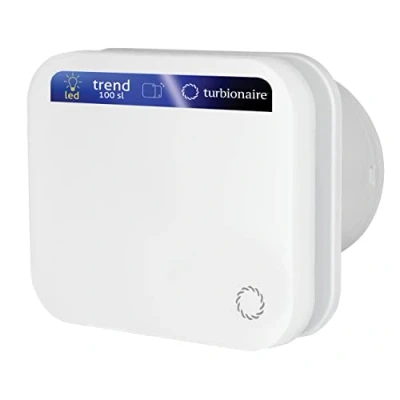 Afbeelding van Turbionaire TREND 100 SL Afzuigkap, Afzuiging, Ventilatie voor Badkamer, Keuken, Wand/Plafond, Frontpaneel LED 7W 5000K, Diameter 100mm, 35Pa, Terugslagklep, Stil 33dB, IPX4