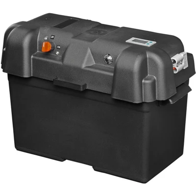 Afbeelding van Pro Plus Accubak 35 x 18 23 cm 2 USB 1 12 Volt Stekkerdoos, Voltmeter en Anderson stekker