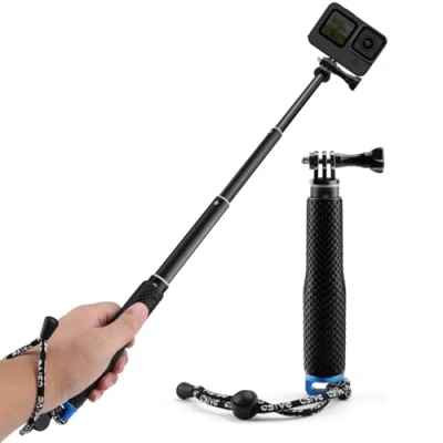 Afbeelding van GlasFlength Selfiestick voor Hero 12 11 10 9 8 Black, Telescopische Selfie Stick Insta360/X3/One DJI Mini 3 Pro en Andere Actiecamera&#039;s (Aluminiumlegering)