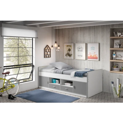Afbeelding van LUCEVI Bonny Kajuitbed + Lattenbodem Grijs 90x200 cm
