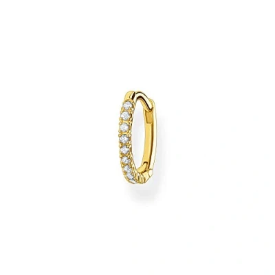 Afbeelding van THOMAS SABO Dames enkele creolen witte stenen goud, 925 sterling zilver, clipsluiting CR659 414 14, 1,30 cm