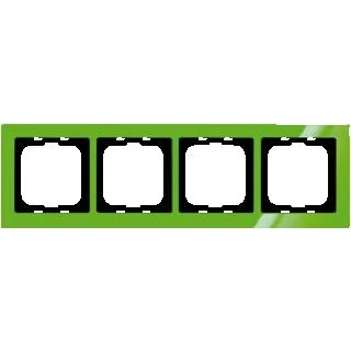 Afbeelding van Abb busch jaeger axcent 4 voudig afdekraam glanzend horizontaal verticaal 304x91x11mm ip20 groen ral6029 2cka001754a4350