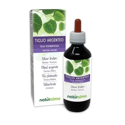 Afbeelding van Zilverlinde (Tilia tomentosa) bloemen en schutbladeren Alcoholvrije moedertinctuur Naturalma Vloeibaar extract druppels 200 ml Voedingssupplement Veganistisch