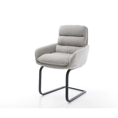 Afbeelding van sledemodel Abelia Flex met armleuning vlak zwart stripes lichtgrijs
