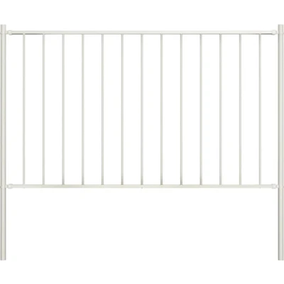 Afbeelding van Hekpaneel met palen 1,7x0,75 m gepoedercoat staal wit
