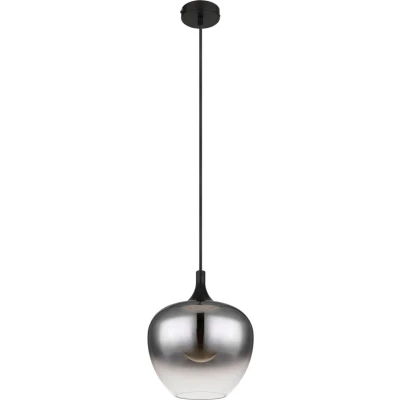 Afbeelding van Maxy Hanglamp 1 lichts glas d:24 cm zwart/smoke Modern Globo