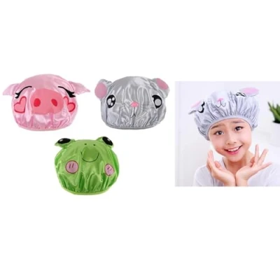 Afbeelding van iSuperb Waterdichte Douchekap, Cartoon Dubbellaags Douchekapje voor Kinderen Shower Cap