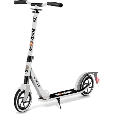 Afbeelding van Hurtle Kinderstep voor Kinderen, Tieners, Volwassenen 2 Wiel Renegade Kick Scooters met Verstelbaar T Bar Stuur Anti Slip Aluminium Dek Draagbare Vouwscooters Kinderen Draagriem