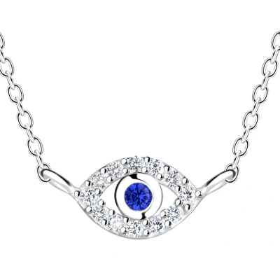 Afbeelding van JoyS Zilveren boze oog ketting 45 cm evil eye zirkonia